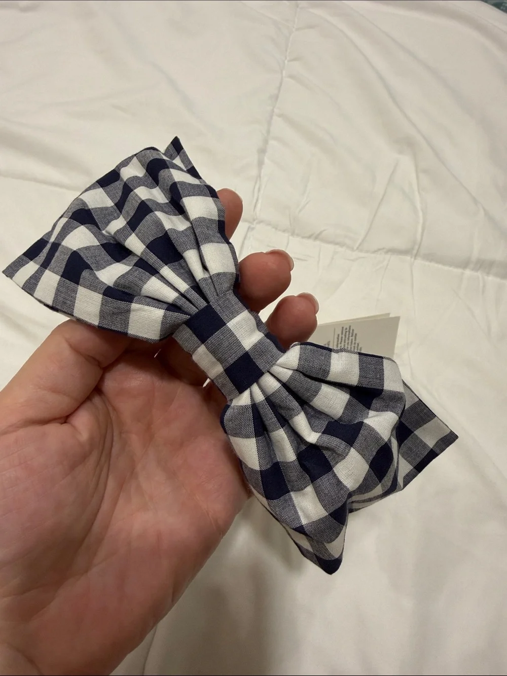 Janie and Jack Navy and White Gingham Knot Headband